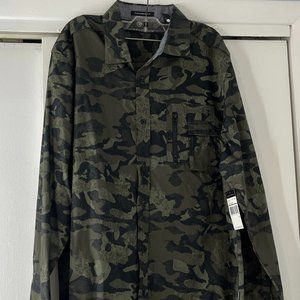 Sean John No Denim Moss Camo Button Down Shirt NWT